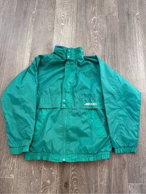 Vintage Brooks Windbreaker Jacket Teal Green Blue Men’s Large Made in Taiwan